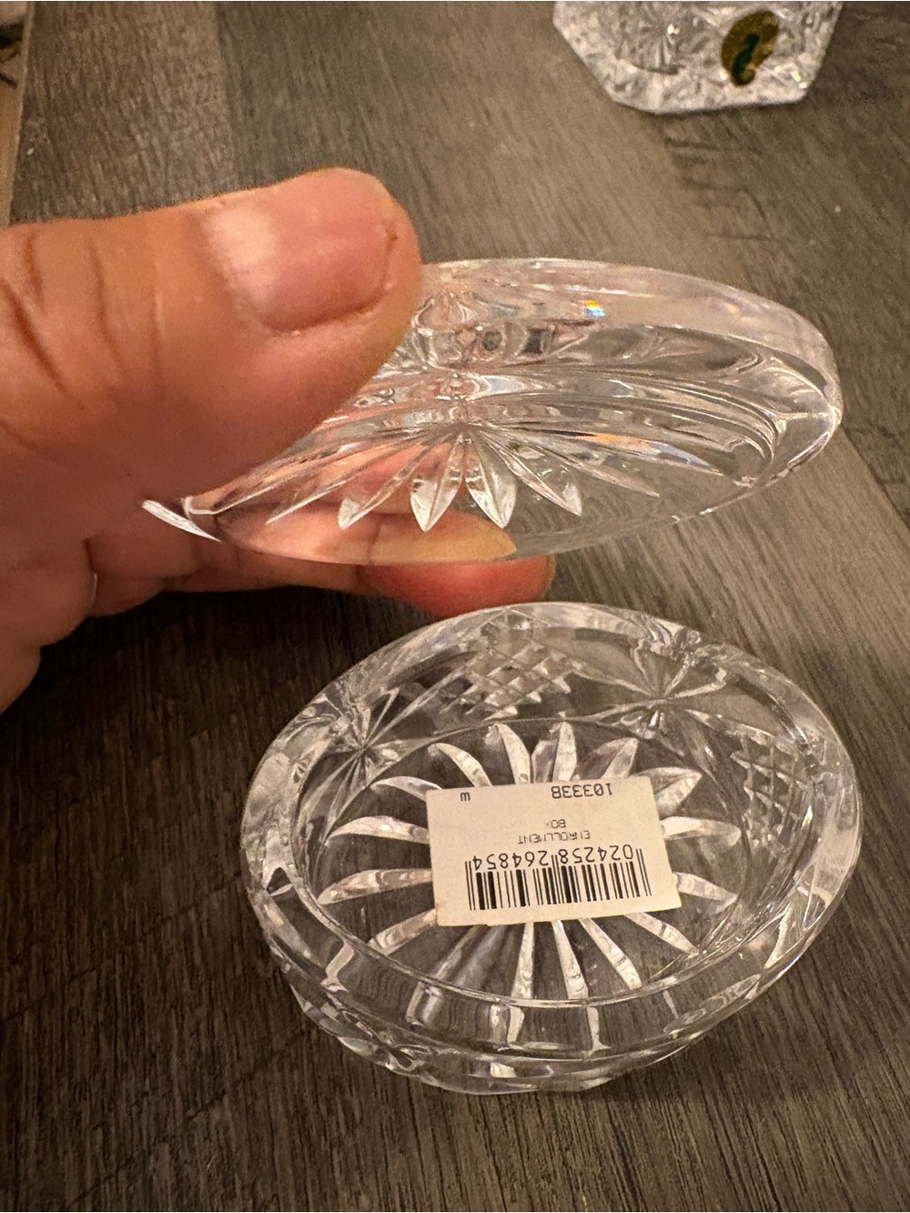 Vintage Waterford Crystal Oval Trinket
Box with Lid. Marked WS1999  , 2.75” - Picture 2 of 11